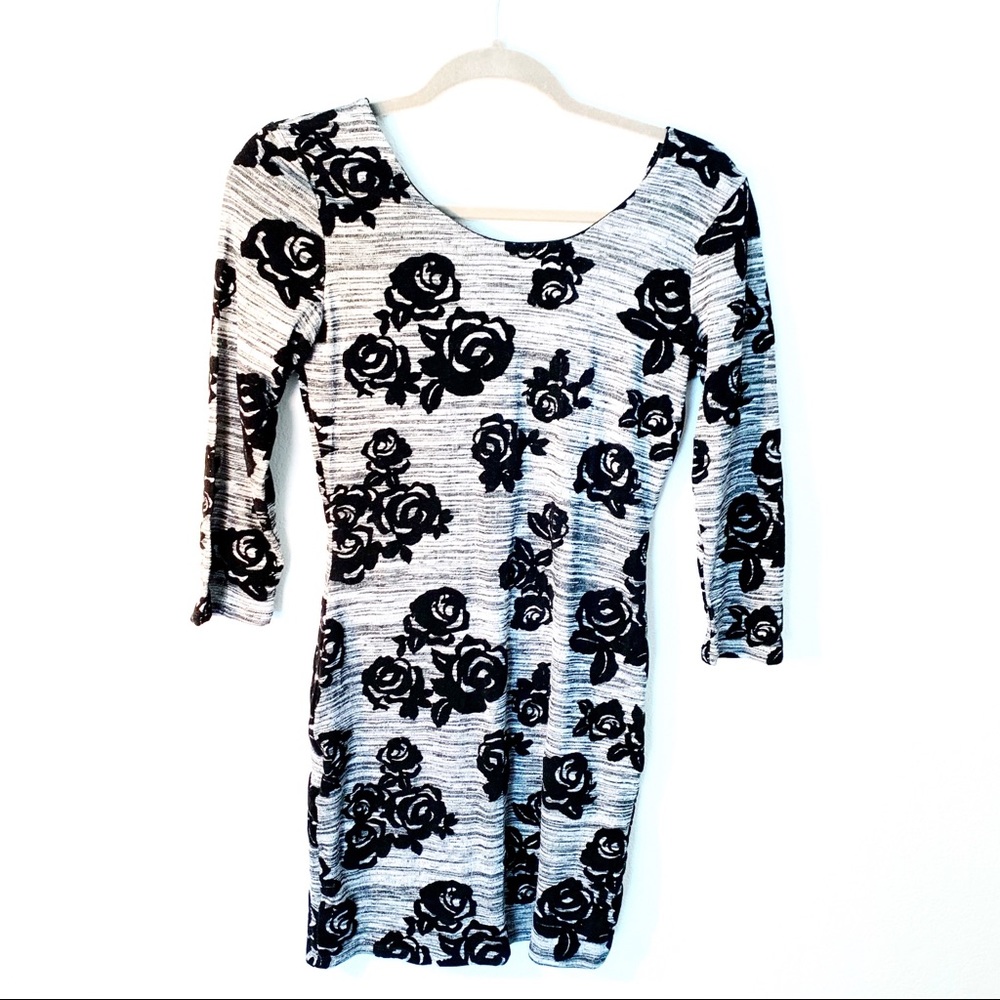 Punk chic rose bodycon dress